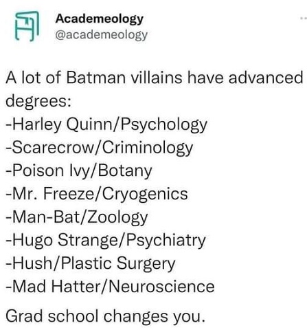 Villain Degrees